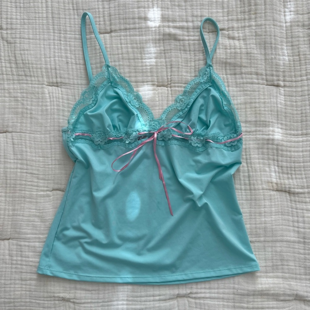Blue and pink tank